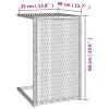 Barna polyrattan C-asztal 40 x 35 x 60 cm