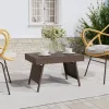 Barna összecsukható polyrattan kisasztal 60 x 40 x 38 cm