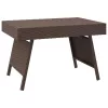 Barna összecsukható polyrattan kisasztal 60 x 40 x 38 cm