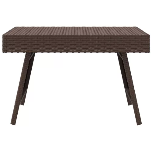 Barna összecsukható polyrattan kisasztal 60 x 40 x 38 cm