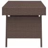 Barna összecsukható polyrattan kisasztal 60 x 40 x 38 cm