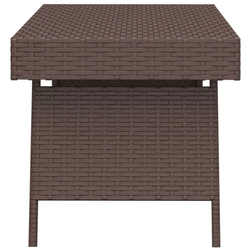 Barna összecsukható polyrattan kisasztal 60 x 40 x 38 cm