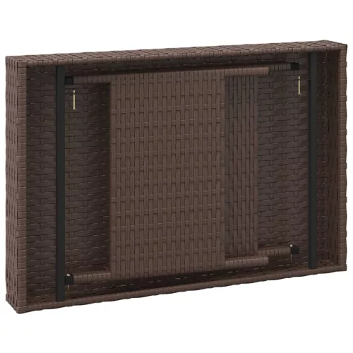 Barna összecsukható polyrattan kisasztal 60 x 40 x 38 cm