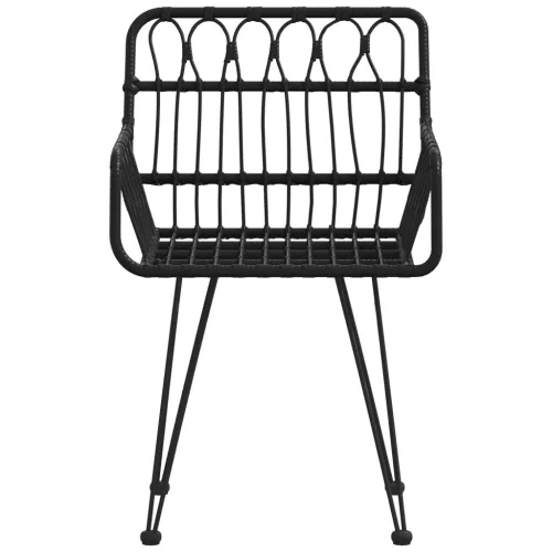 2 db fekete PE rattan karfás kerti szék 56 x 64 x 80 cm