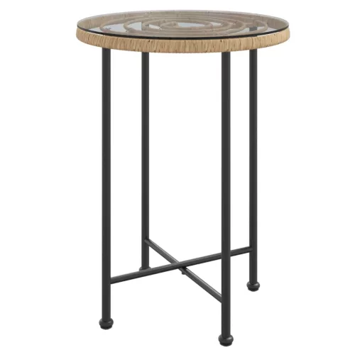Edzett üveg és acél étkezőasztal Ø55 cm