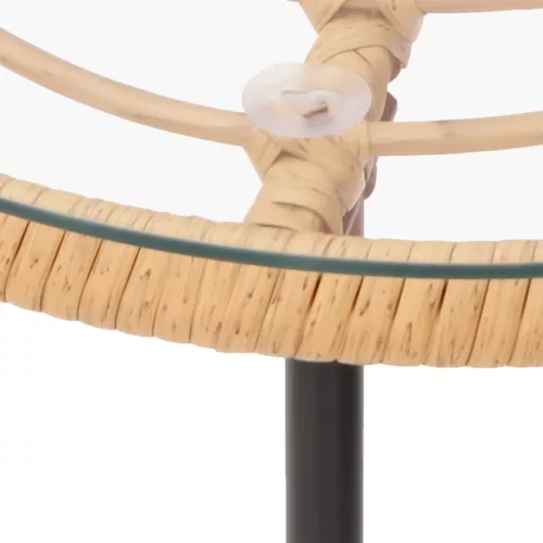 Edzett üveg és acél étkezőasztal Ø55 cm