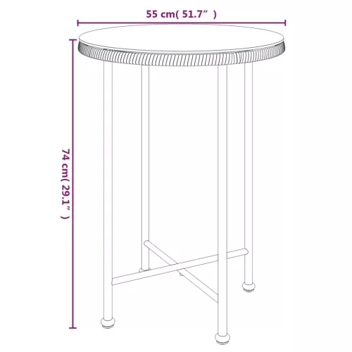 Edzett üveg és acél étkezőasztal Ø55 cm