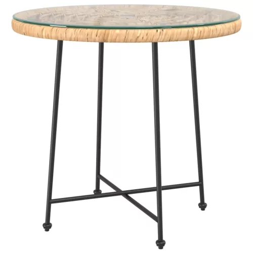 Edzett üveg és acél étkezőasztal Ø80 cm