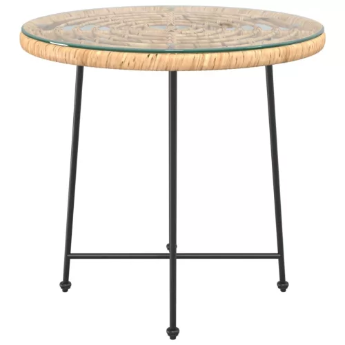 Edzett üveg és acél étkezőasztal Ø80 cm