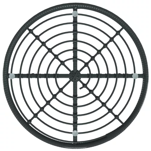 Fekete edzett üveg és acél étkezőasztal Ø80 cm