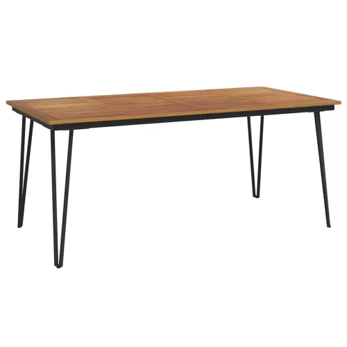 Tömör akácfa kerti asztal hajtűlábakkal 180 x 90 x 75 cm