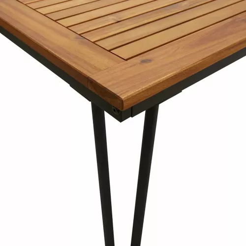 Tömör akácfa kerti asztal hajtűlábakkal 180 x 90 x 75 cm