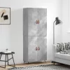 Betonszürke szerelt fa magasszekrény 69,5 x 34 x 180 cm