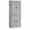 Betonszürke szerelt fa magasszekrény 69,5 x 34 x 180 cm