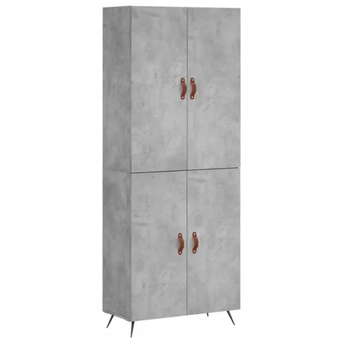 Betonszürke szerelt fa magasszekrény 69,5 x 34 x 180 cm