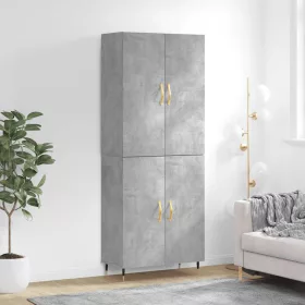 Betonszürke szerelt fa magasszekrény 69,5 x 34 x 180 cm