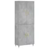 Betonszürke szerelt fa magasszekrény 69,5 x 34 x 180 cm