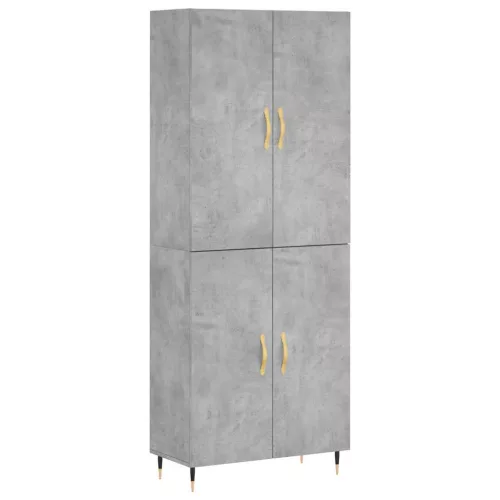 Betonszürke szerelt fa magasszekrény 69,5 x 34 x 180 cm
