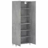 Betonszürke szerelt fa magasszekrény 69,5 x 34 x 180 cm