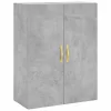 Betonszürke szerelt fa magasszekrény 69,5 x 34 x 180 cm