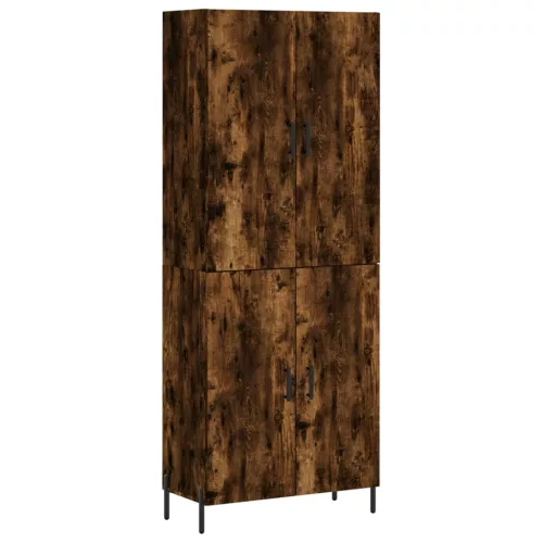 Füstös tölgy színű szerelt fa magasszekrény 69,5 x 34 x 180 cm