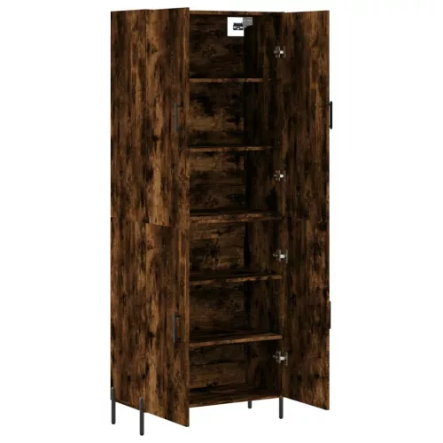 Füstös tölgy színű szerelt fa magasszekrény 69,5 x 34 x 180 cm