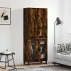 Füstös tölgy színű szerelt fa magasszekrény 69,5 x 34 x 180 cm
