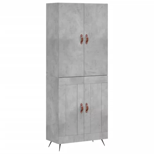 Betonszürke szerelt fa magasszekrény 69,5 x 34 x 180 cm