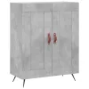 Betonszürke szerelt fa magasszekrény 69,5 x 34 x 180 cm