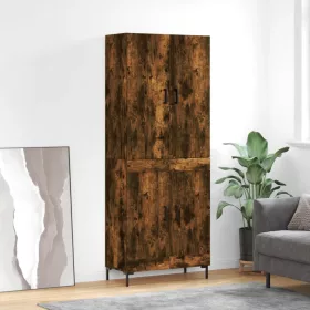   Füstös tölgy színű szerelt fa magasszekrény 69,5 x 34 x 180 cm