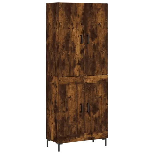 Füstös tölgy színű szerelt fa magasszekrény 69,5 x 34 x 180 cm