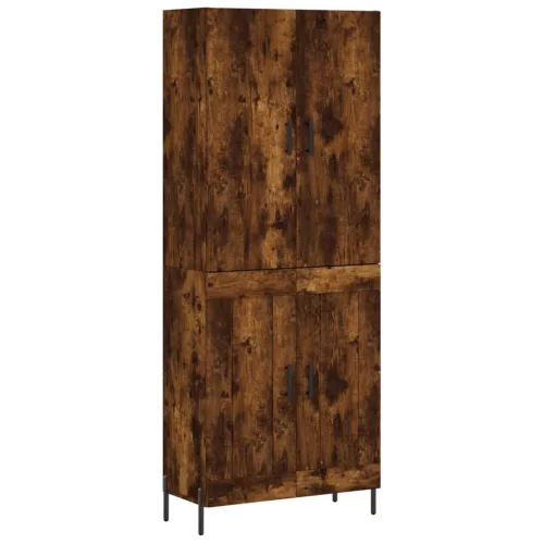 Füstös tölgy színű szerelt fa magasszekrény 69,5 x 34 x 180 cm