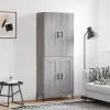 Szürke sonoma szerelt fa magasszekrény 69,5 x 34 x 180 cm