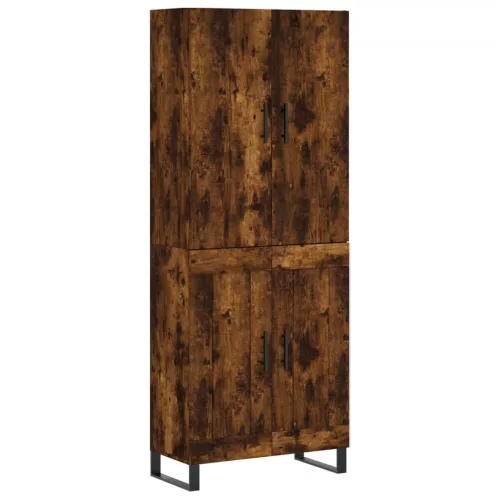 Füstös tölgy színű szerelt fa magasszekrény 69,5 x 34 x 180 cm