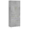 Betonszürke szerelt fa magasszekrény 69,5 x 34 x 180 cm