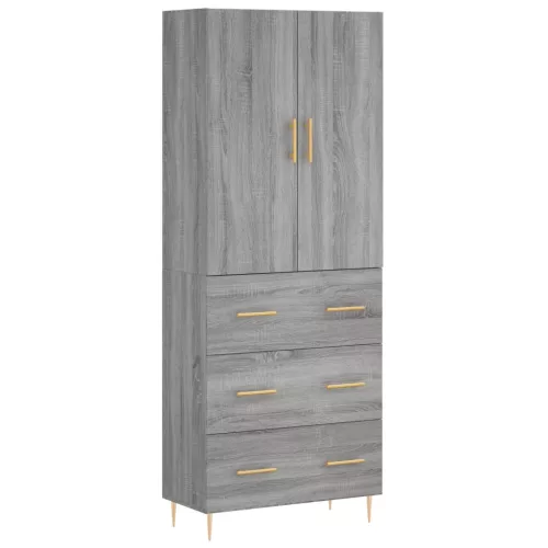 Szürke sonoma szerelt fa magasszekrény 69,5 x 34 x 180 cm
