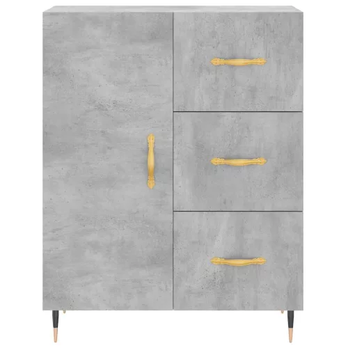 Betonszürke szerelt fa magasszekrény 69,5 x 34 x 180 cm