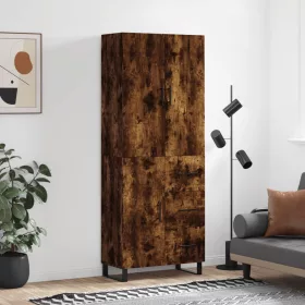   Füstös tölgy színű szerelt fa magasszekrény 69,5 x 34 x 180 cm