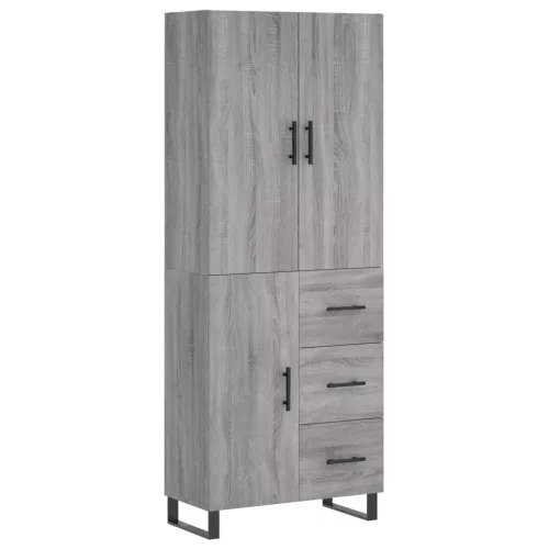 Szürke sonoma szerelt fa magasszekrény 69,5 x 34 x 180 cm