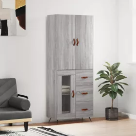 Szürke sonoma szerelt fa magasszekrény 69,5 x 34 x 180 cm