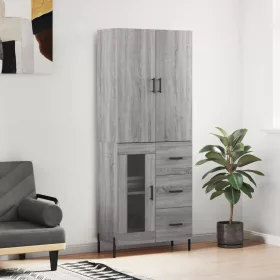 Szürke sonoma szerelt fa magasszekrény 69,5 x 34 x 180 cm