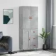 Betonszürke szerelt fa magasszekrény 69,5 x 34 x 180 cm