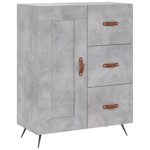 Betonszürke szerelt fa magasszekrény 69,5 x 34 x 180 cm