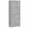 Betonszürke szerelt fa magasszekrény 69,5 x 34 x 180 cm