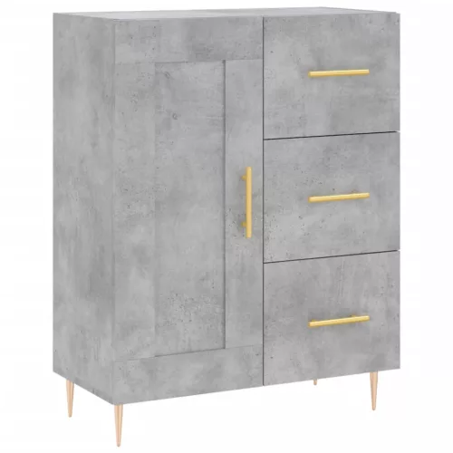 Betonszürke szerelt fa magasszekrény 69,5 x 34 x 180 cm