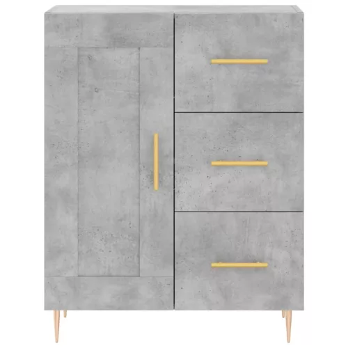 Betonszürke szerelt fa magasszekrény 69,5 x 34 x 180 cm
