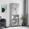 Betonszürke szerelt fa magasszekrény 69,5 x 34 x 180 cm