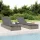 1 db szürke polyrattan napozóágy párnával 201 x 55 x 62 cm