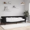Fekete bársony kanapéágy matraccal 100 x 200 cm