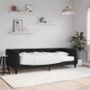Fekete bársony heverő matraccal 90 x 190 cm